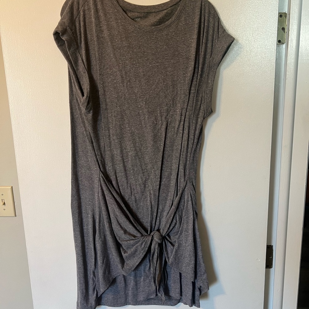 Gray American Eagle T-shirt dress with tie waist